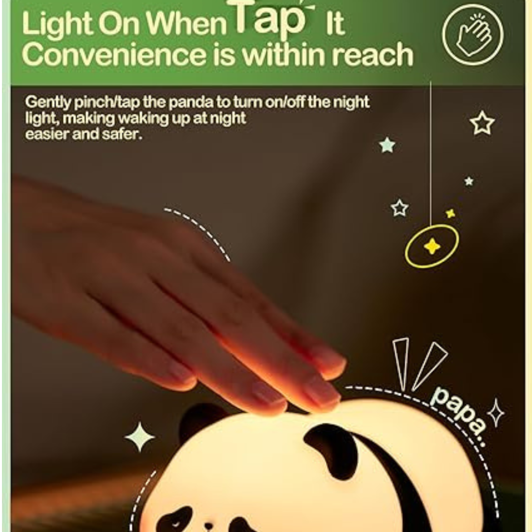Luz de noche de silicona con forma de panda, conejo, pato y puerto de carga USB.